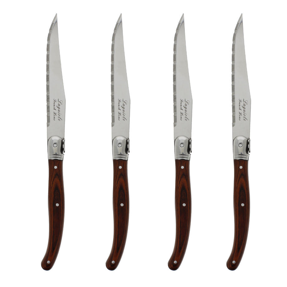 French Home Set of 4 Laguiole Pakkawood Steak Knives