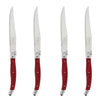 French Home Laguiole Steak Knives, Set of 4, Red Marble