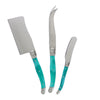 French Home Laguiole Set of 3 Cheese Knives - Turquoise