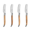 French Home Connoisseur Laguiole Set of 4 Spreaders with Olive Wood Handles