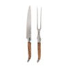 French Home Laguiole Olive Wood Carving Knife and Fork Set
