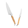 French Home 2-Piece Connoisseur Laguiole Vegetable Knife Set with Olive Wood Handles