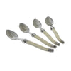 French Home Set of 4 Laguiole Faux Ivory Coffee Spoons