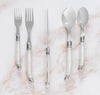 French Home Laguiole 20 Piece Stainless Steel Flatware Set, Service for 4, Pearl White