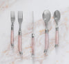 French Home Laguiole 20 Piece Stainless Steel Flatware Set, Service for 4, Petal Pink