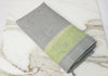 French Home Linen Set of 6 Arboretum Napkins - Grey and Chartreuse