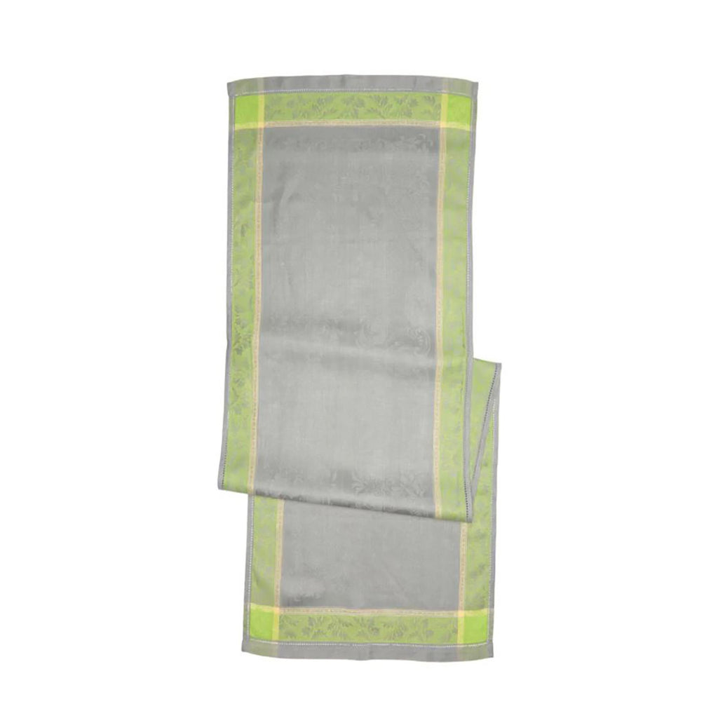 French Home Linen 20" x 68" Arboretum Table Runner - Grey and Chartreuse