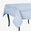 French Home Linen 71" x 100" Astra Tablecloth - Ivory and Light Blue