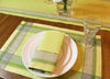 French Home Linen Set of 6 Cleopatra Placemats - Chartruse, Green, Grey