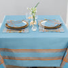 French Home Linen 60" x 84" Boulevard Tablecloth – Denim and Terracotta